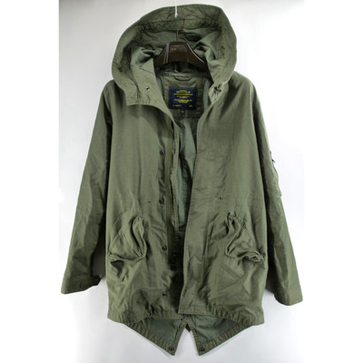Alpha Industries Fishtail Parka Jacket Hooded Army Coat Men's Size Small