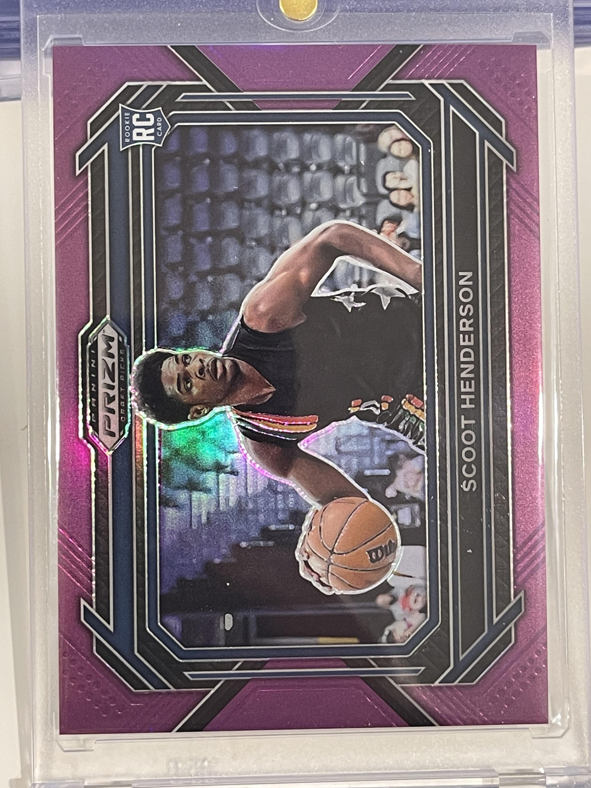 2023-24 Prizm Draft Picks Scoot Henderson #24 Purple Prizm RC Variation /75