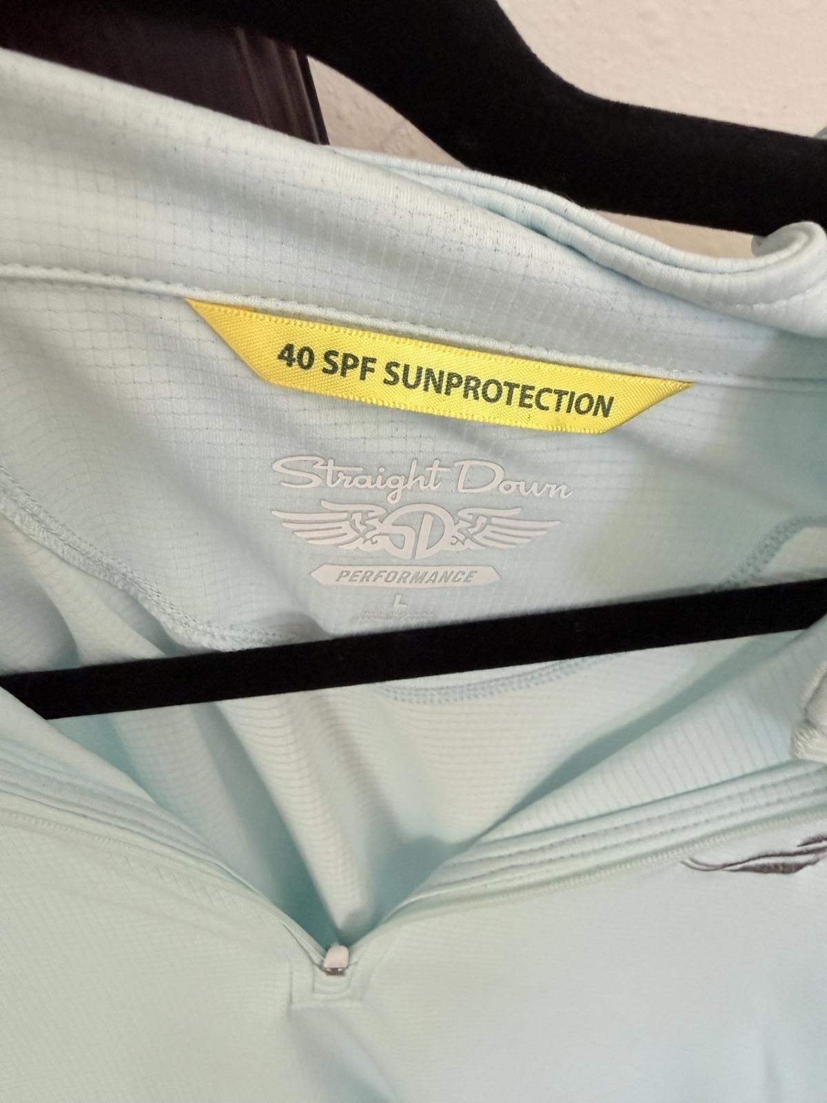 Straight Down Light Blue Performance Pullover wit… - image 2