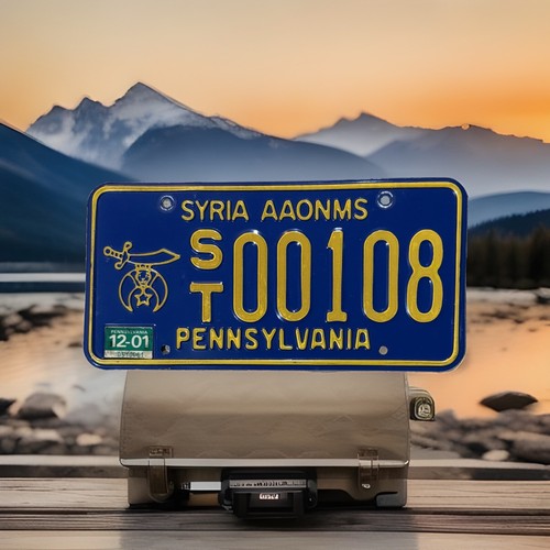 2001 Pennsylvania License Plate Syria Aaonms ST 00108