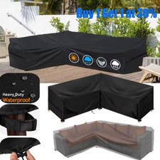 Heavy Duty L-Shape Garden Furniture Cover Outdoor Patio Rattan Corner Sofa Cover