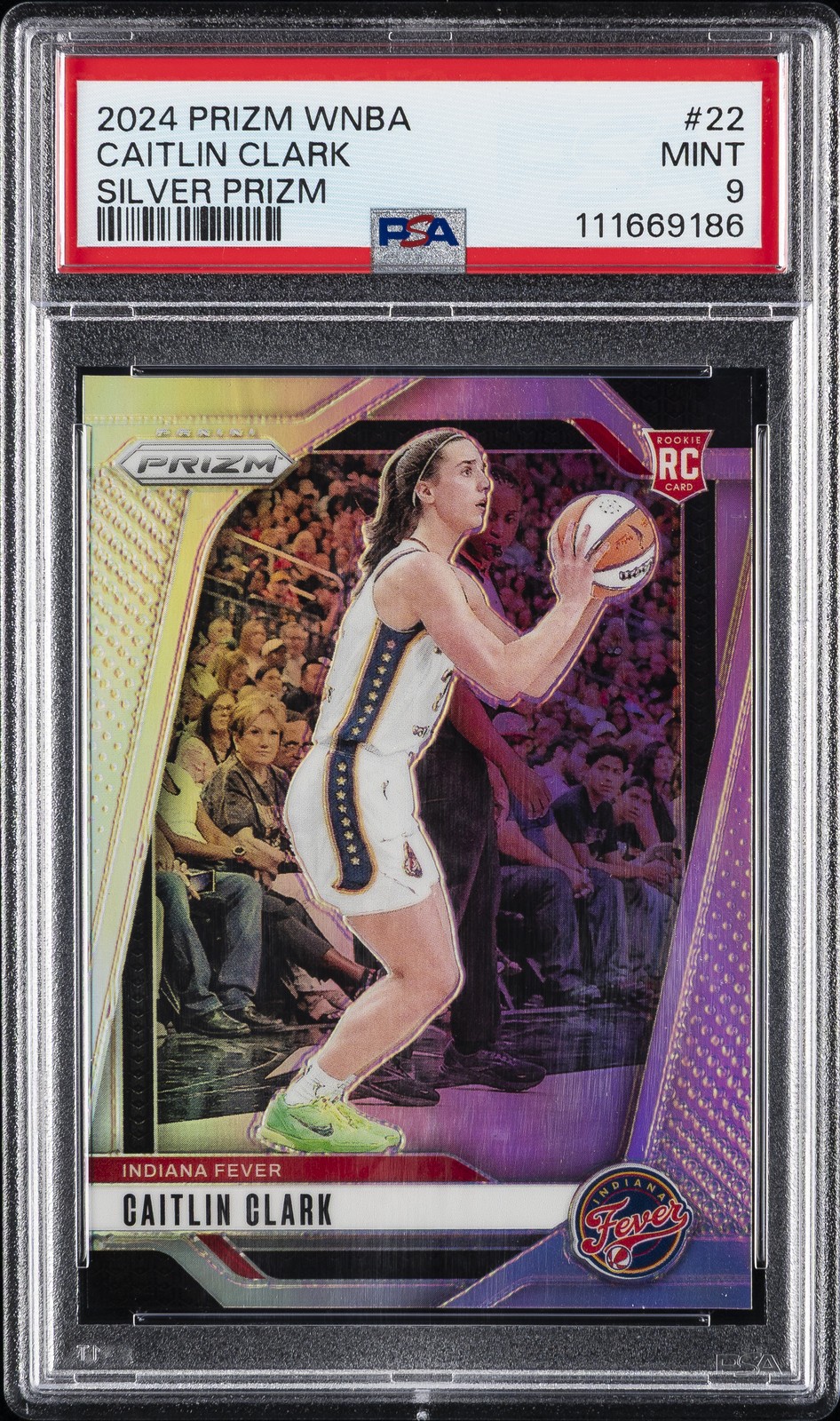 2024 PANINI PRIZM WNBA SILVER PRIZM #22 CAITLIN CLARK PSA 9
