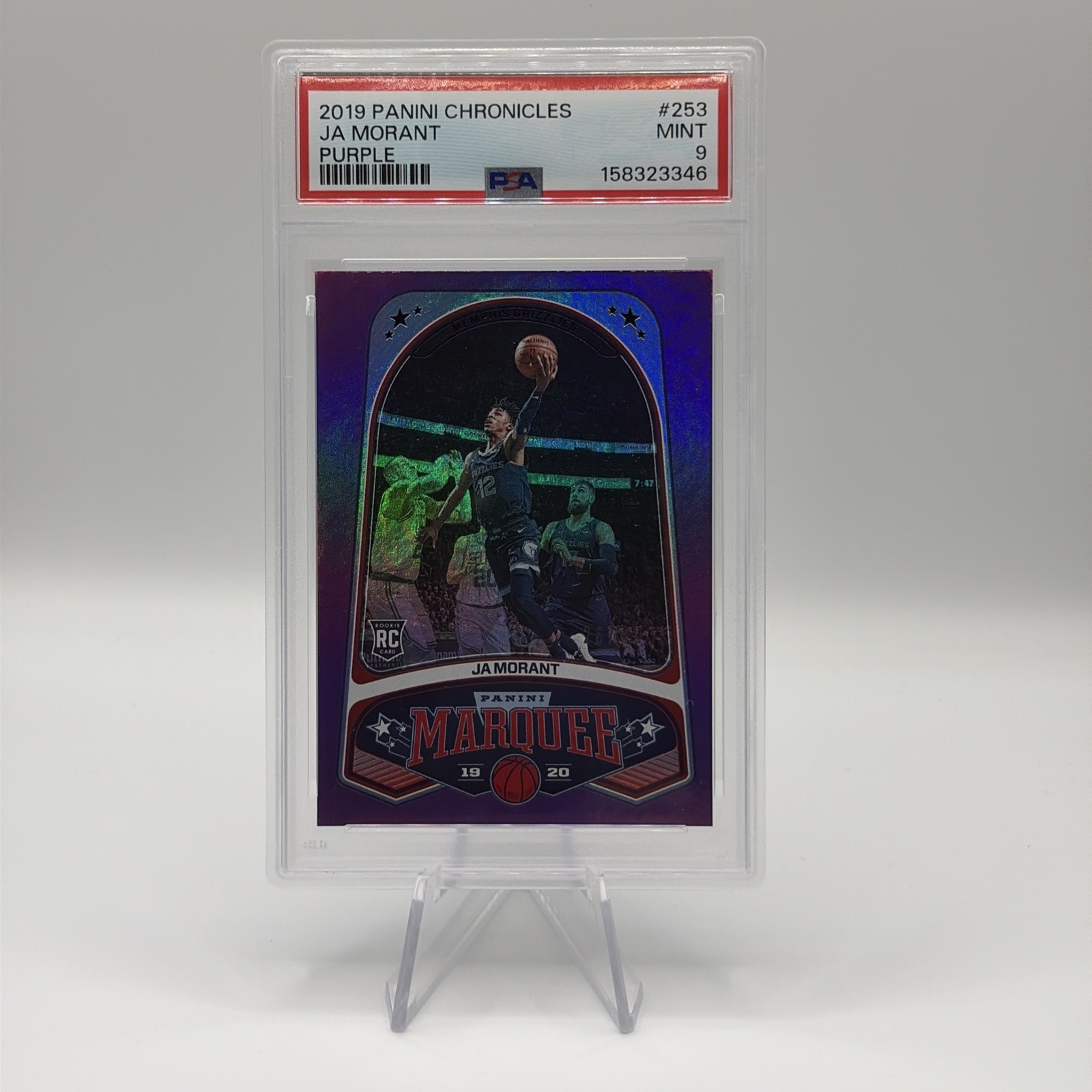 2019-20 Panini Chronicles Ja Morant Marquee Rookie #253 Purple 26/49 Grizzlies