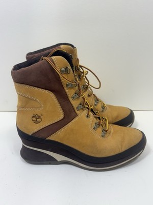 Timberland Women s Boots Wedge Heel Nubuck Wheat Boots Size 6.5