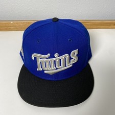 Two Tone Minnesota Twins 60th Anniversary Side Patch New Era 59fifty Fitted Sz 8