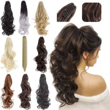 FELENDY Ponytail Extension Claw 18" 20" 18 Inch Pack of 1 , Dark Black-C