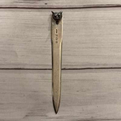 Tiffany & Co Sterling Silver Fox Head Letter Opener England Figural Desk 70s