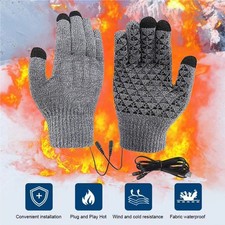 Heated Gloves Electric Rechargeable Battery Hand Warm Windproof Thermal Winter