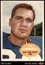 1960 Topps #77 Pat Summerall Giants-FB Arkansas 6 - EX/MT