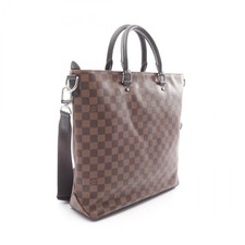 Louis Vuitton Jake Damier Ebene Brown Tote Bag Canvas Leather Brown