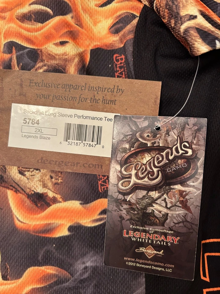 blaze camo legandary whitetails long sleeve performance shirt mens xxl - Image 3 of 4
