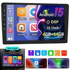 4 64G Android 15 Double 2Din 10" Apple Carplay Car Stereo Radio GPS Navi WIFI BT