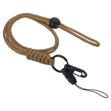 Neck Lanyard Hook Badge Lanyards Adjustable Strap Keychain Brown