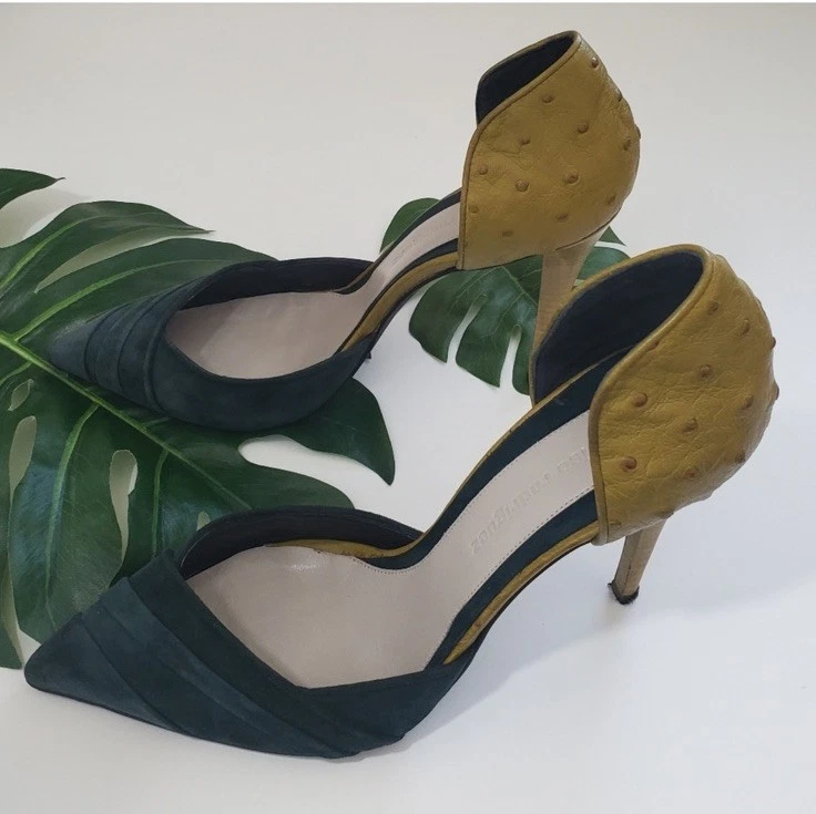 $1000 Narciso Rodriguez Zapatos de salón d'Orsay de gamuza y avestruz Talla 40  Foto 4 de 4