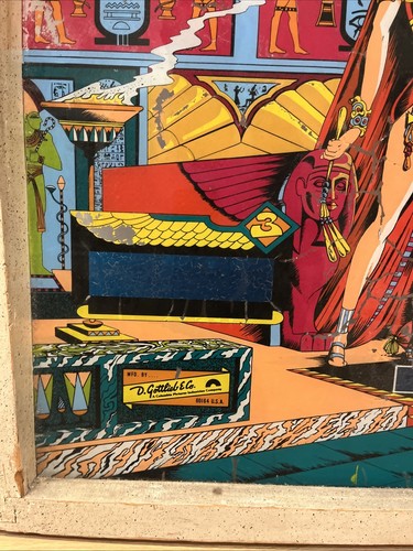 CLEOPATRA Pinball BACKGLASS by GOTTLIEB 1977 Wood Framed - Picture 9 of 12