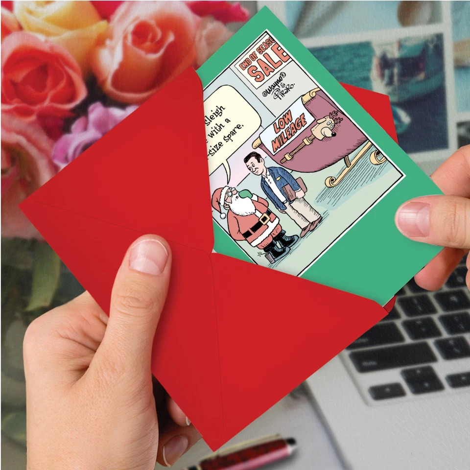 12 divertidas tarjetas de Navidad con sobres (1 diseño, 12 cada una) - repuesto tamaño completo Foto 4 de 4