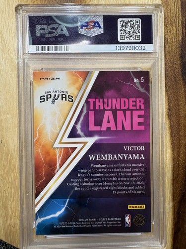 2023 Panini Select Thunder Lane Silver Prizm #5 Victor Wembanyama RC PSA 10 - Bild 2 von 2