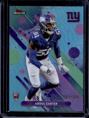 2025 Topps Finest Abdul Carter RC Sky Blue Refractor Rookie #/325 Giants