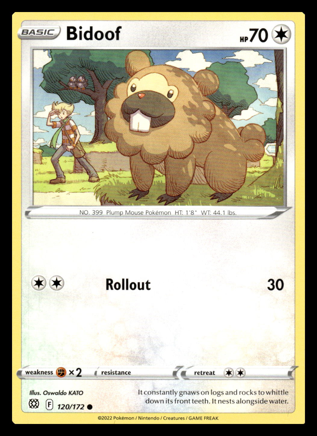 Bidoof Common 120/172 SWSH09: Brilliant Stars Pokemon Card
