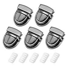 5Pcs Tuck Lock Clasp Catch 20x27mm, Black - Purse Thumb Lock Clasp