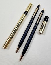 Vintage Cross Century Classic Matte With Gold Trim Ballpoint Pen Pencil 0.9 Set