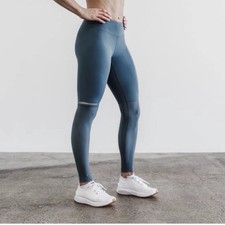 Nobull Women s performance training leggings Steel Blue Sz Small