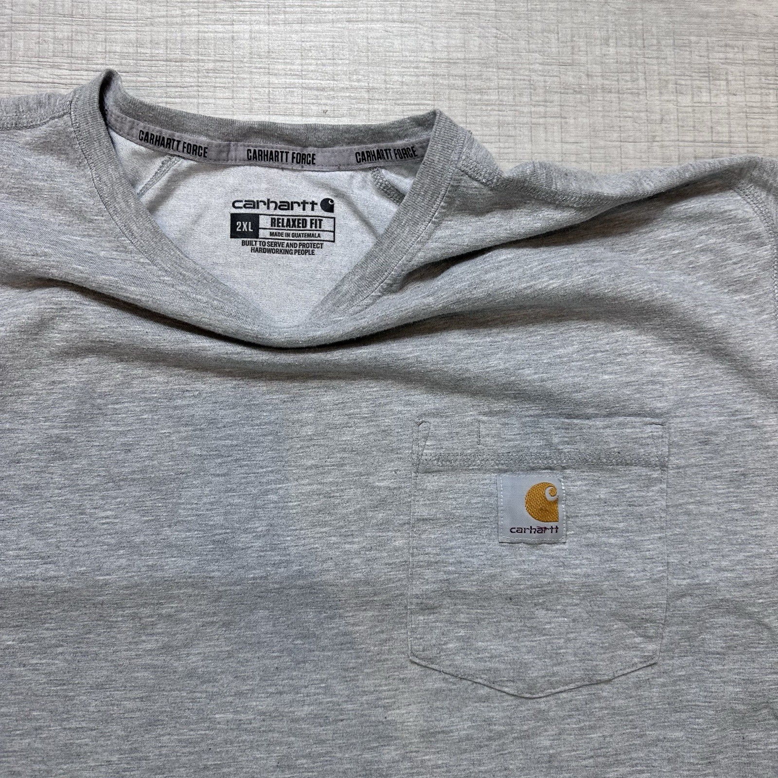 Lot of 3 Carhartt Men's 2XL Short Sleeve Pocket T-Shirt Brown Blue Gray thumbnail 10