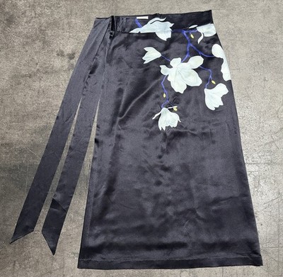 Dries Van Noten Vintage Made In Belgium Silk Floral Midi Skirt Size 40 EURO Rare