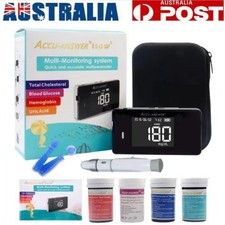 Blood Cholesterol Monitor Kit Total Cholesterol Test Kit 4 in 1 Meter System Kit