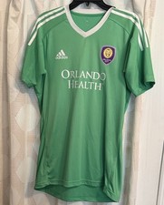 Camiseta de portero de fútbol Adidas verde Orlando City con ribete blanco