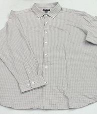 Kirkland Men's Modern Fit Knit Button Up Dress Shirt, Gray, L 16-17, 34/35 