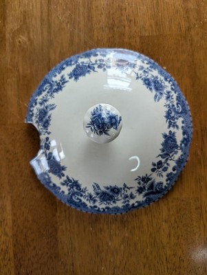 William James FARM YARD Blue & White Rooster 8'' Soup Tureen Lid - LID ONLY