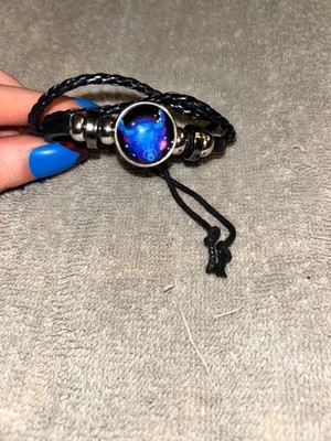 Taurus Zodiac Bracelet Black Rope One Size Fits Most Blue Taurus