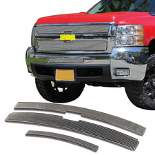 Fits 2007-2010 Chevy Silverado 2500hd3500hd Chrome Billet Grille Insert Combo