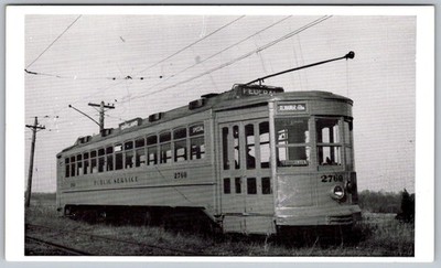 Vtg B&W Snapshot Public Service Co-Ordinated Transport Trolley Car 2760 1947