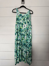 Torrid Women’s 2X Green Blue White Maxi Halter Dress Plus Size