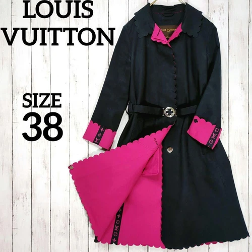LOUIS VUITTON（LV） Raro trench Louis Vuitton Navy Scallop 38 da donna autentico dal Giappone