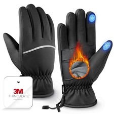 Winter Gloves Men Women Made with 3M Insulation Plush Lining, -10 F Windpro...