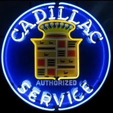 Cadillac Service Neon Sign 5CADSR with Silkscreen Backing & FREE Shipping 
