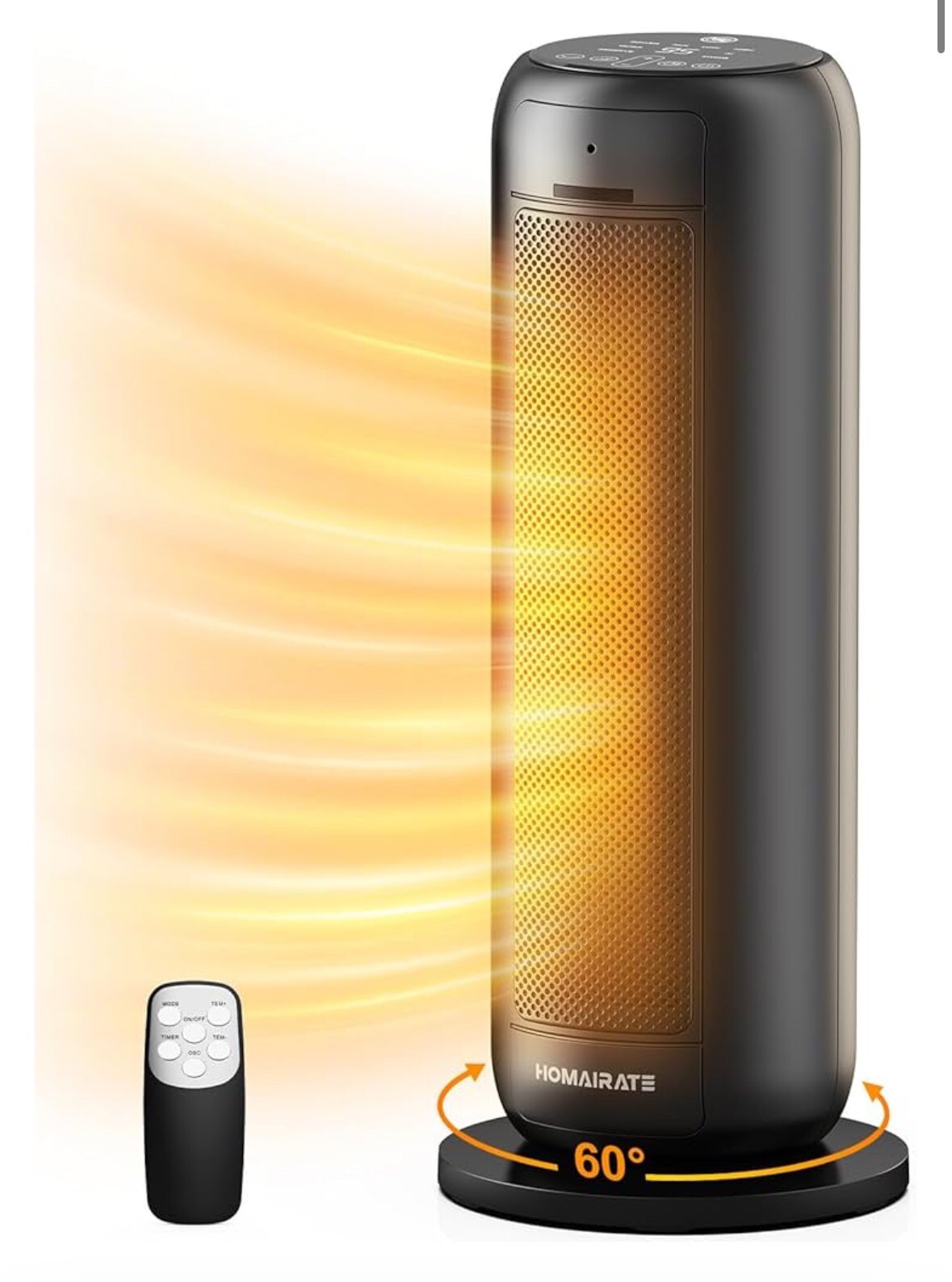 Space Heater, 20” Fast Portable With Remote, Voice Control, Large Room W/ 4 Mode-image