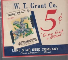 1930's lone Star Seed Co.Texas  sale's card W.T. Grant-Beet-12