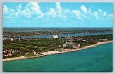 Vintage Postcard FL Palm Beach Aerial View Shoreline Biltmore Hotel -5273