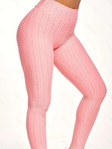 Damen High Waist Bubble Textur Leggings Slim Butt Fitness Yoga Hose 2er Pack - Bild 20 von 45
