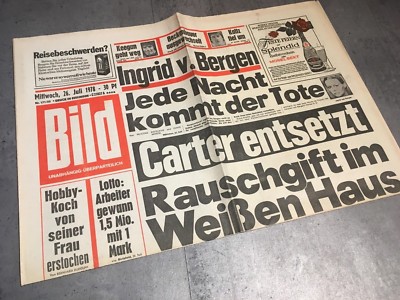 Bildzeitung 26.07.1978 July 26.7.1978 gift 41. 42. 43. 44. 45th Birthday