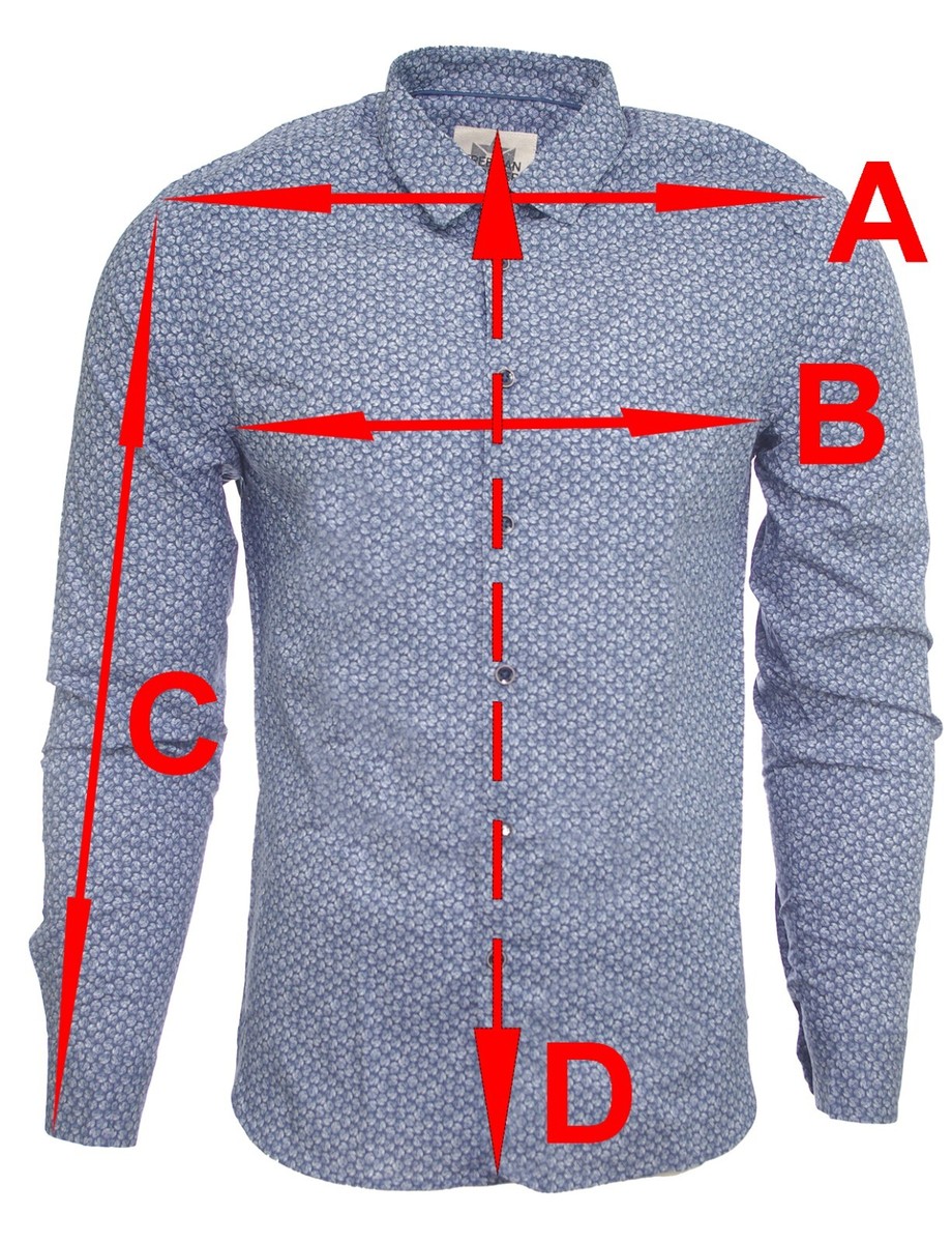 Chemise Homme Freeman T Porter Slim Fit En Jean - Motif Fantaisie Bleu - Coton - Neuf Avec étiquettes