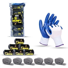 6 Pack Steel Wool 3 x 10FT each + Gloves, Mice Control, Keep Home Safe, Gap Fill