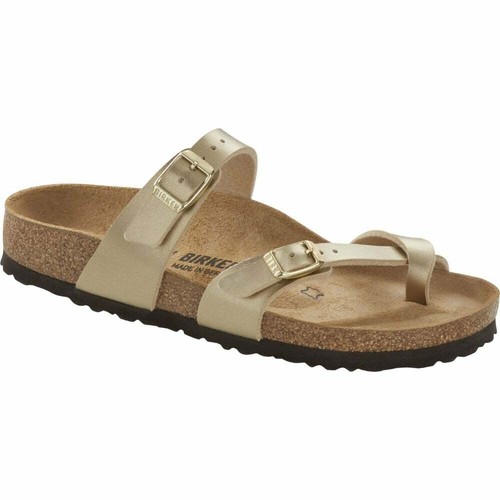 Women's Birkenstock Mayari con Cinturini Estate Sandali Misure ORO  Birko-Flor Taglia Nuovo | eBay