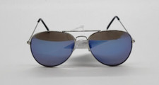 FGX FOSTER GRANT AVIATOR STYLE BLUE LENS MIRRORED 100 UVA  UVB