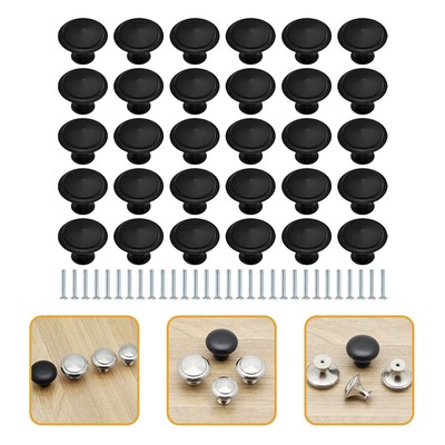  30 Pcs Furniture Knobs Round Drawer Handle Pulls Stainless Steel Dresser