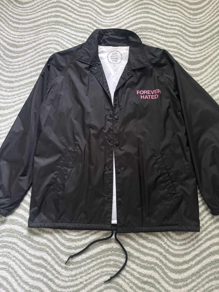 ASSC Anti Social Social Club Forever Hated Black Coach Jacket 